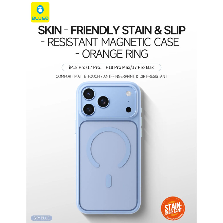 قاب بلو Blueo Skin Friendly Stain & Slip Resistant Magnetic Case-Orange Ring با مگ سیف (GN522)
