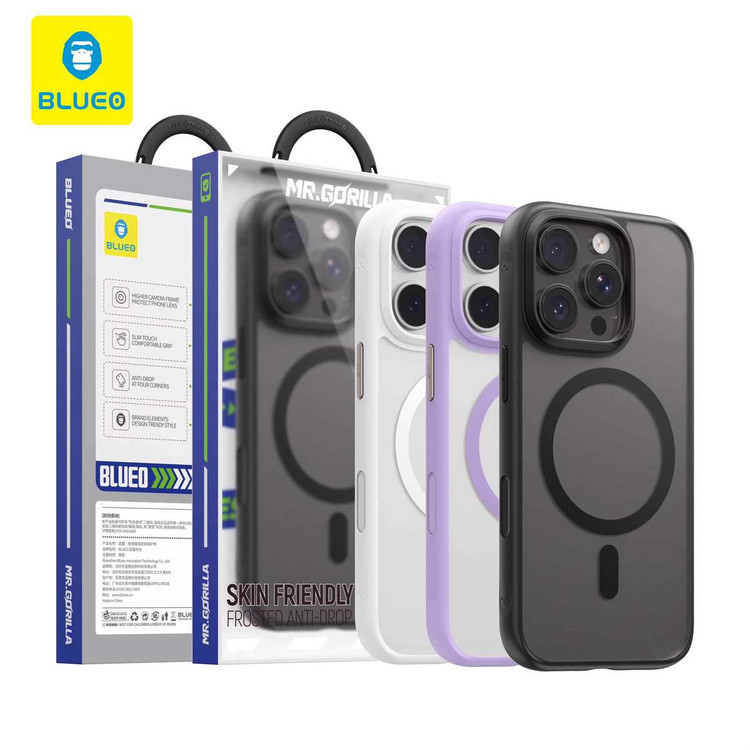 قاب بلو Blueo Skin Friendly Stain & Slip Resistant Magnetic Case-Orange Ring با مگ سیف (GN522)