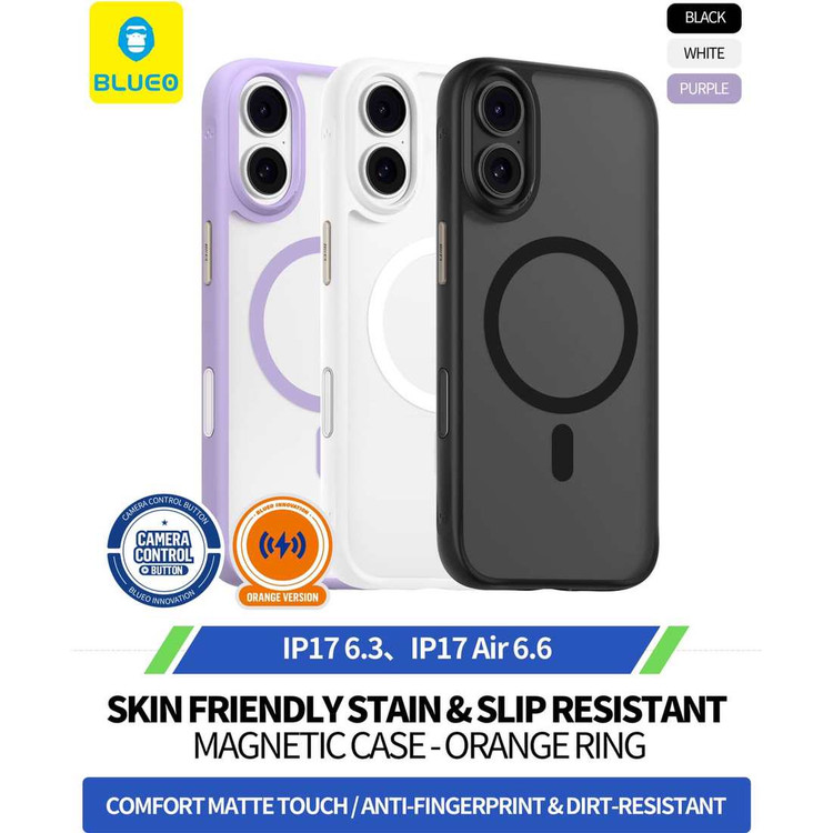 قاب بلو Blueo Skin Friendly Stain & Slip Resistant Magnetic Case-Orange Ring با مگ سیف (GN522)