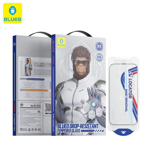 گلس ، محافظ صفحه بلو ضد ضربه و محافظ چشم Blueo Drop-Resistant Tempered Eye Friendly Glass With Applicator Iphone (GN527)