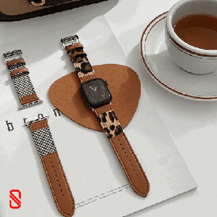 بند اپل واچ چرم و جین Leather & Jean طرحدار (GN535)