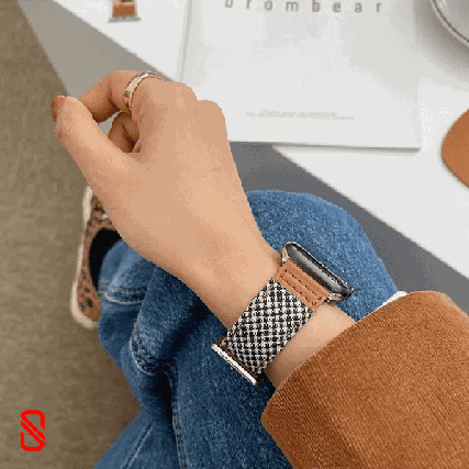 بند اپل واچ چرم و جین Leather & Jean طرحدار (GN535)
