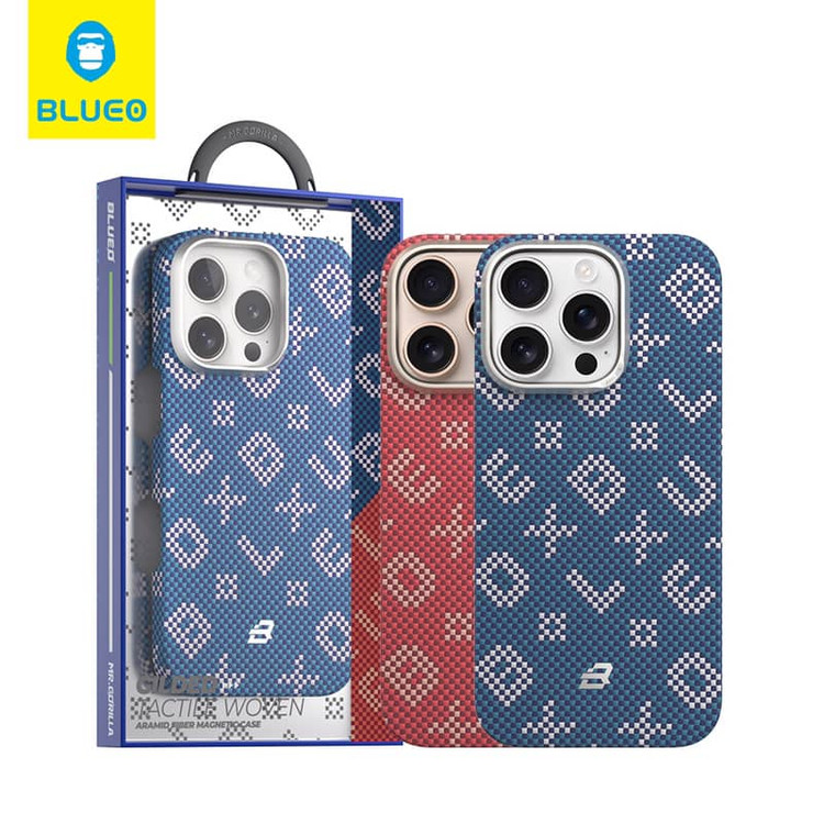 قاب Blueo بلو بافت Gilded Tactile Woven Aramid Fiber Magnetic Case (GN543)