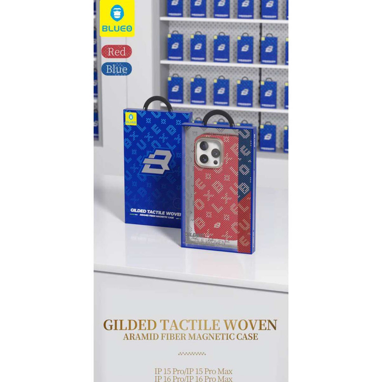 قاب Blueo بلو بافت Gilded Tactile Woven Aramid Fiber Magnetic Case (GN543)