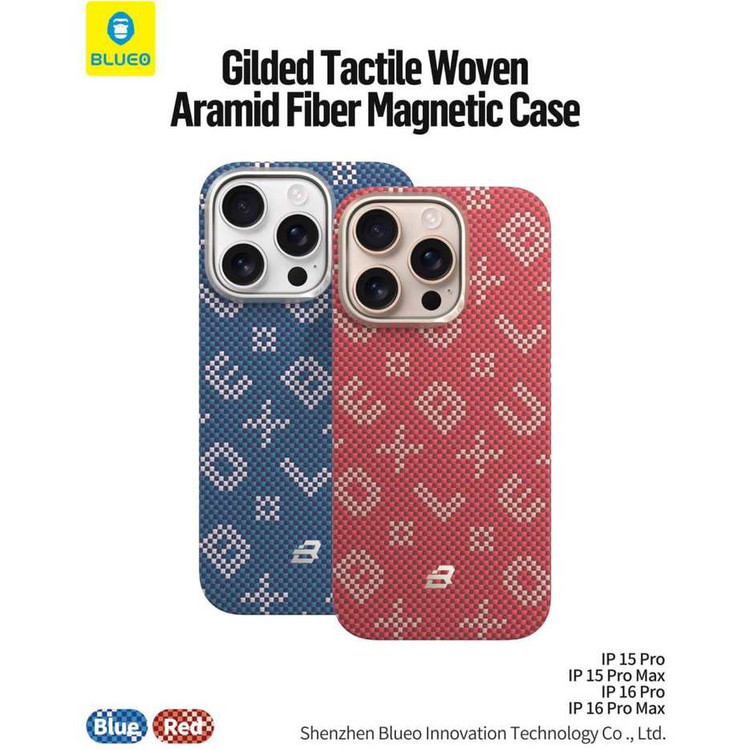 قاب Blueo بلو بافت Gilded Tactile Woven Aramid Fiber Magnetic Case (GN543)