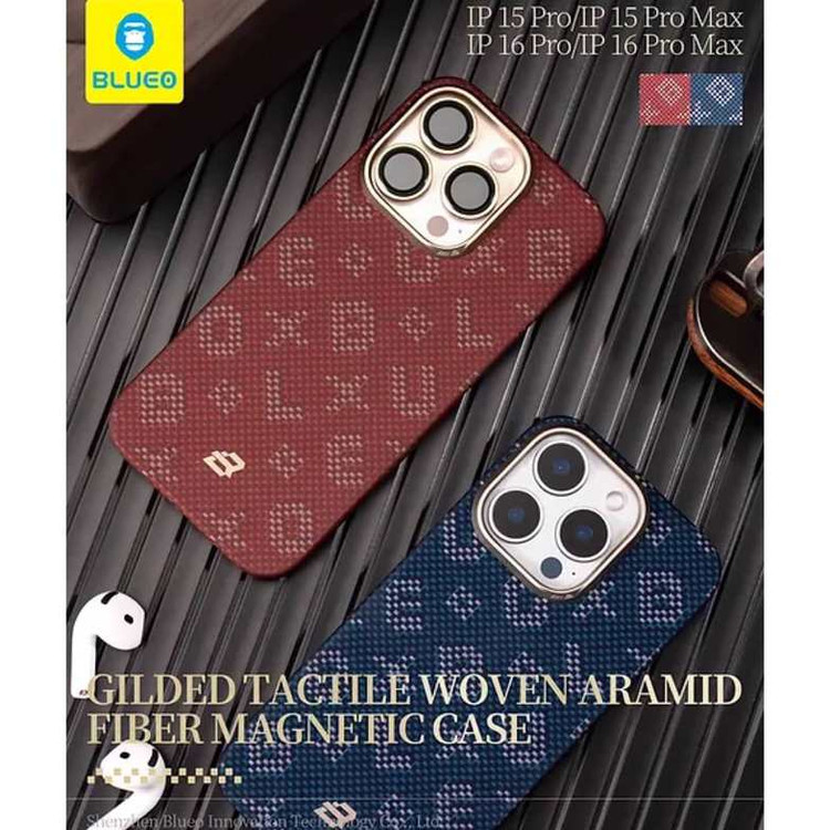 قاب Blueo بلو بافت Gilded Tactile Woven Aramid Fiber Magnetic Case (GN543)