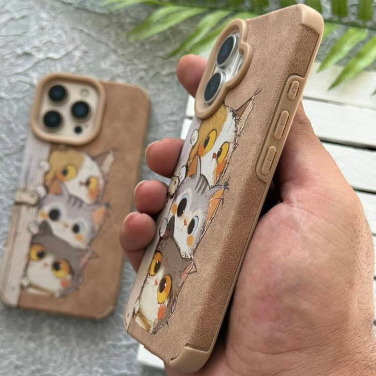 قاب مخملی گربه های فضول آیفون Iphone (GN552)
