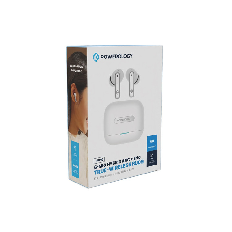 ایرباد پاورولوژی Powerology 6-Mic Hybrid ANC + ENC True Wireless Buds (GN571)
