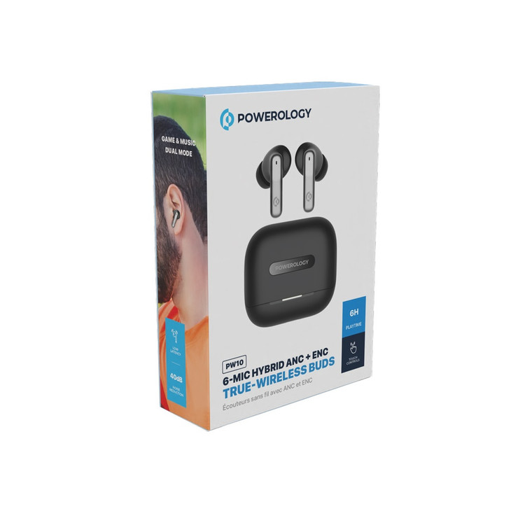 ایرباد پاورولوژی Powerology 6-Mic Hybrid ANC + ENC True Wireless Buds (GN571)
