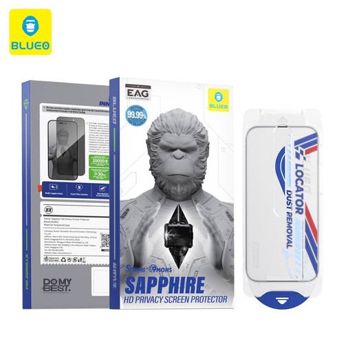گلس ، محافظ صفحه پرایوسی بلو یاقوتی با اپلیکاتور Blueo SAPPHIRE HD Privacy Screen Protector With Applicator Iphone (GN600)