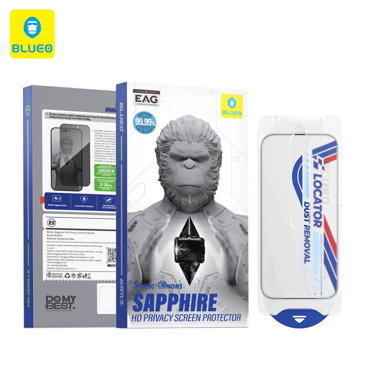 گلس ، محافظ صفحه پرایوسی بلو یاقوتی با اپلیکاتور Blueo SAPPHIRE HD Privacy Screen Protector With Applicator Iphone (GN600)
