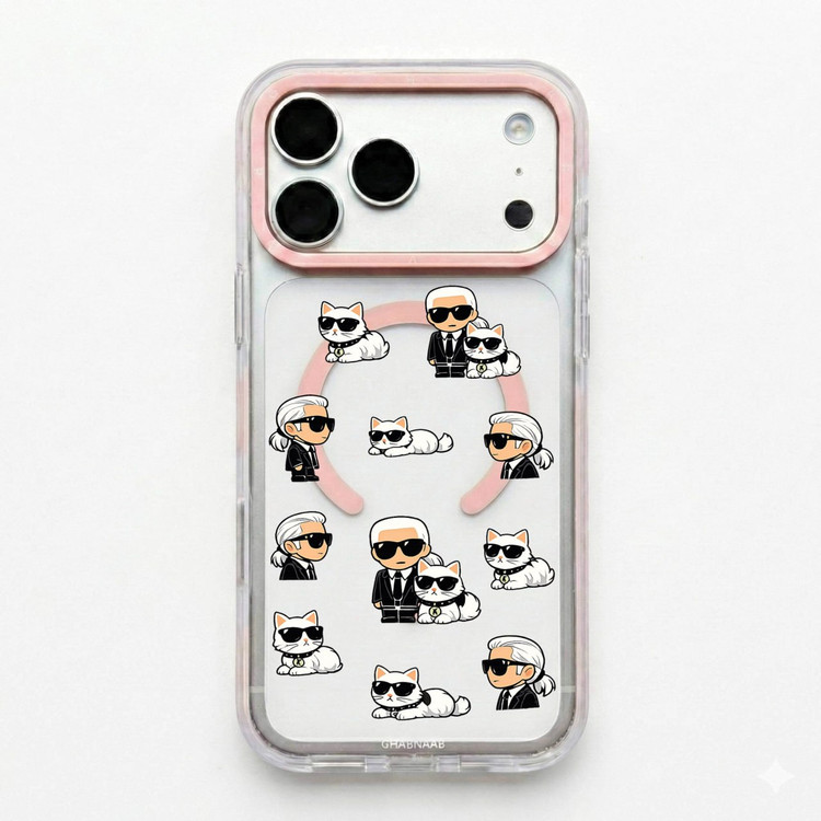 قاب کارل لاگرفلد Karl Lagerfeld با مگ سیف قاب ناب ghabnaab آیفون (GN602)