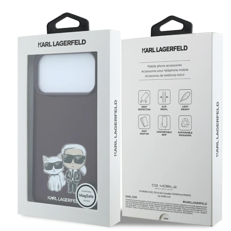 قاب کارل لاگرفلد Karl Lagerfel Smooth MagSafe PU Karl & Choupette Bodies Sketch (GN632)