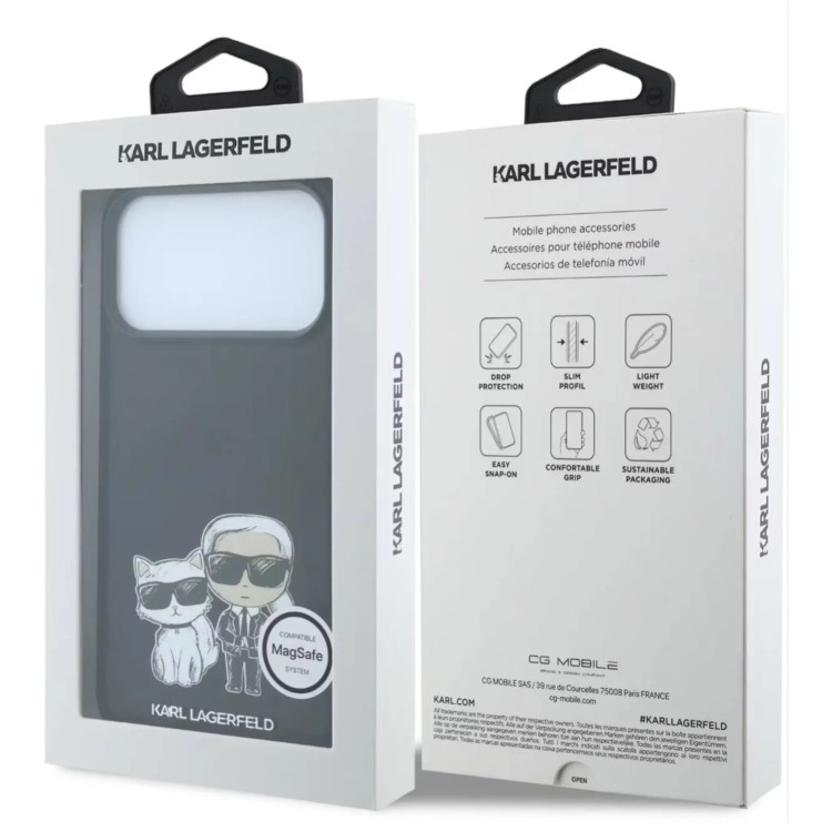 قاب کارل لاگرفلد Karl Lagerfel Smooth MagSafe PU Karl & Choupette Bodies Sketch (GN632)