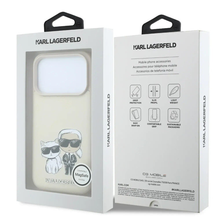 قاب کارل لاگرفلد Karl Lagerfel Smooth MagSafe PU Karl & Choupette Bodies Sketch (GN632)