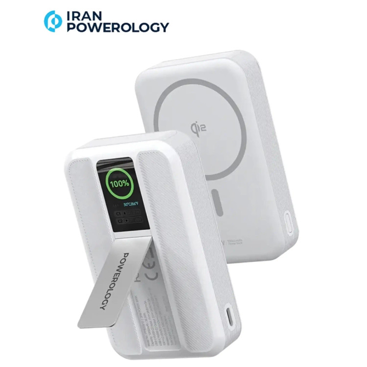 پاور بانک پاورولوژی استند شو Powerology Vision-10000MAH Magsafe Power Bank (GN693)