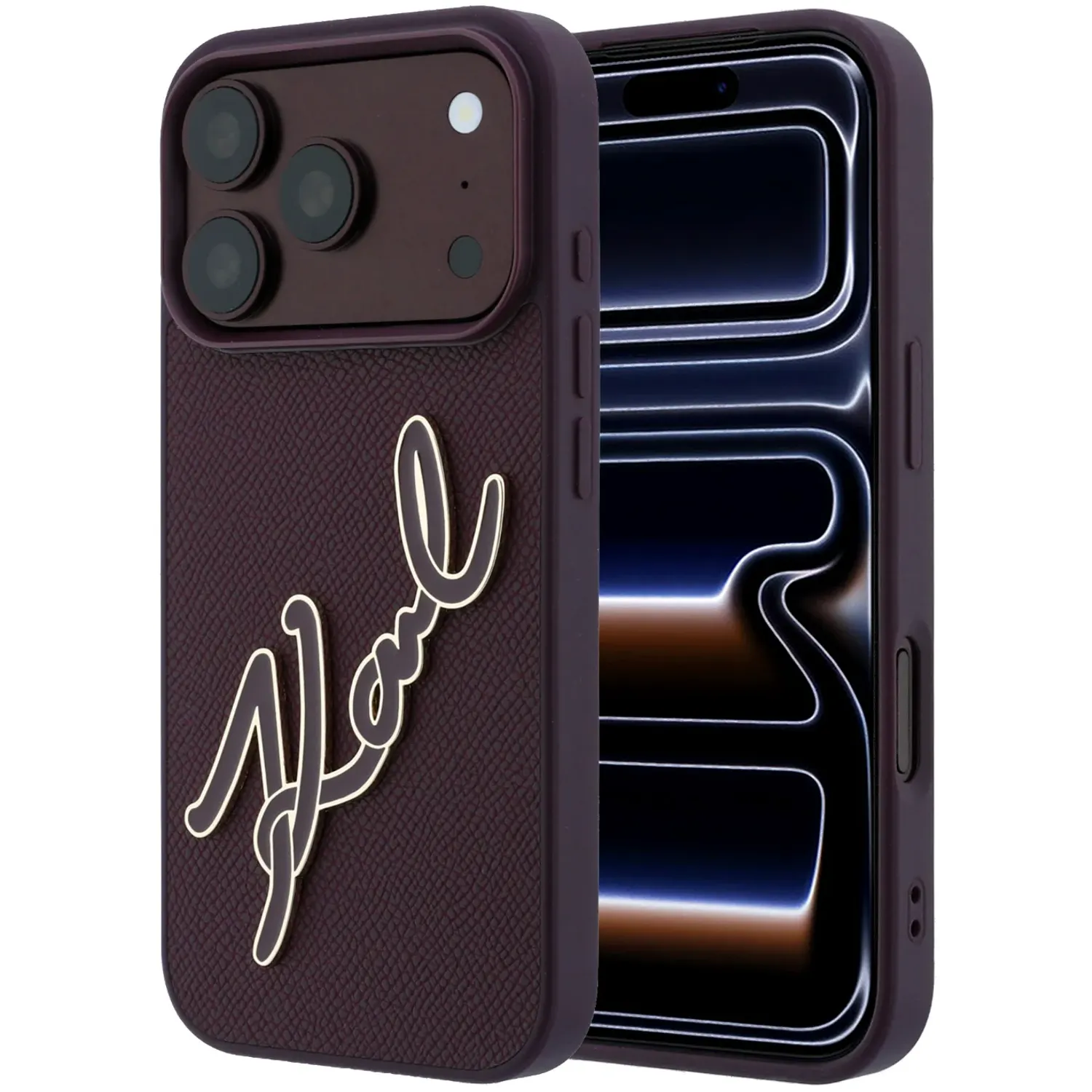 قاب کارل لاگرفلد Karl Lagerfel Leather Big Signature Resin Logo (GN732)