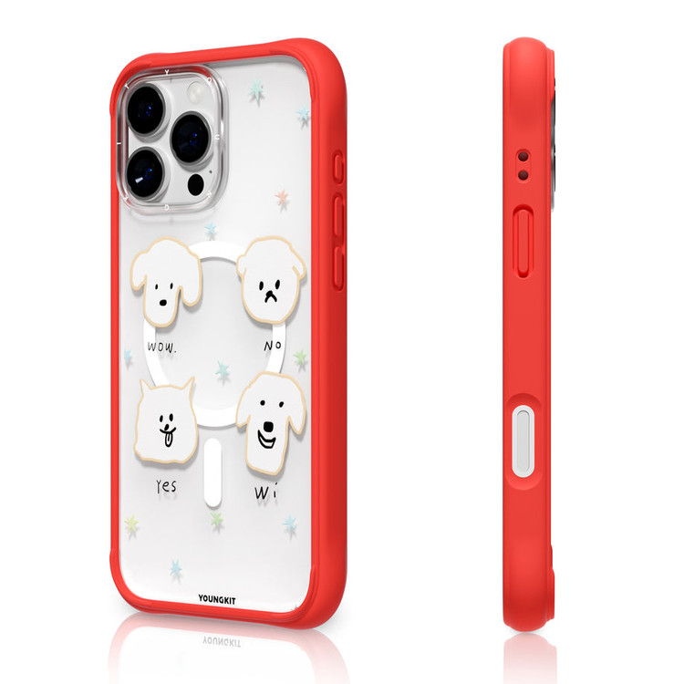 قاب Youngkit یانگ کیت Happy Pups قرمز (GN785)