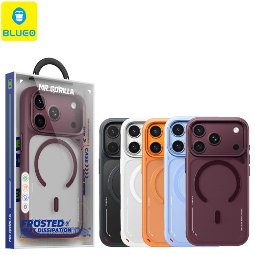 قاب Blueo بلو استند شونده با مگ سیف Frosted Heat Dissipation Anti-Slip STAND Magnetic Case Iphone (GN787)
