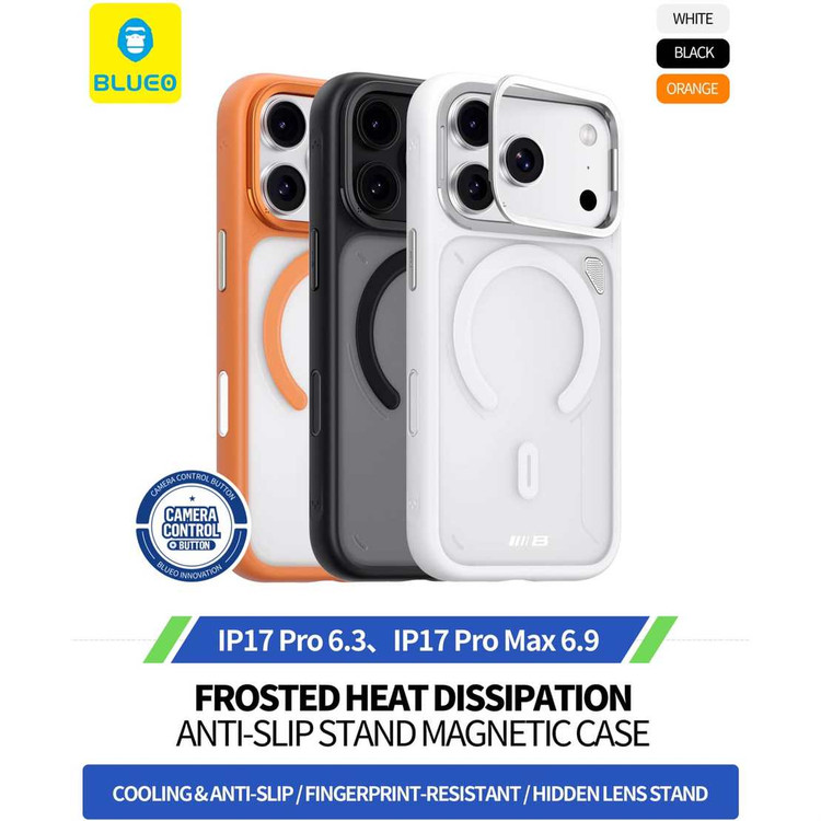 قاب Blueo بلو استند شونده با مگ سیف Frosted Heat Dissipation Anti-Slip STAND Magnetic Case Iphone (GN787)