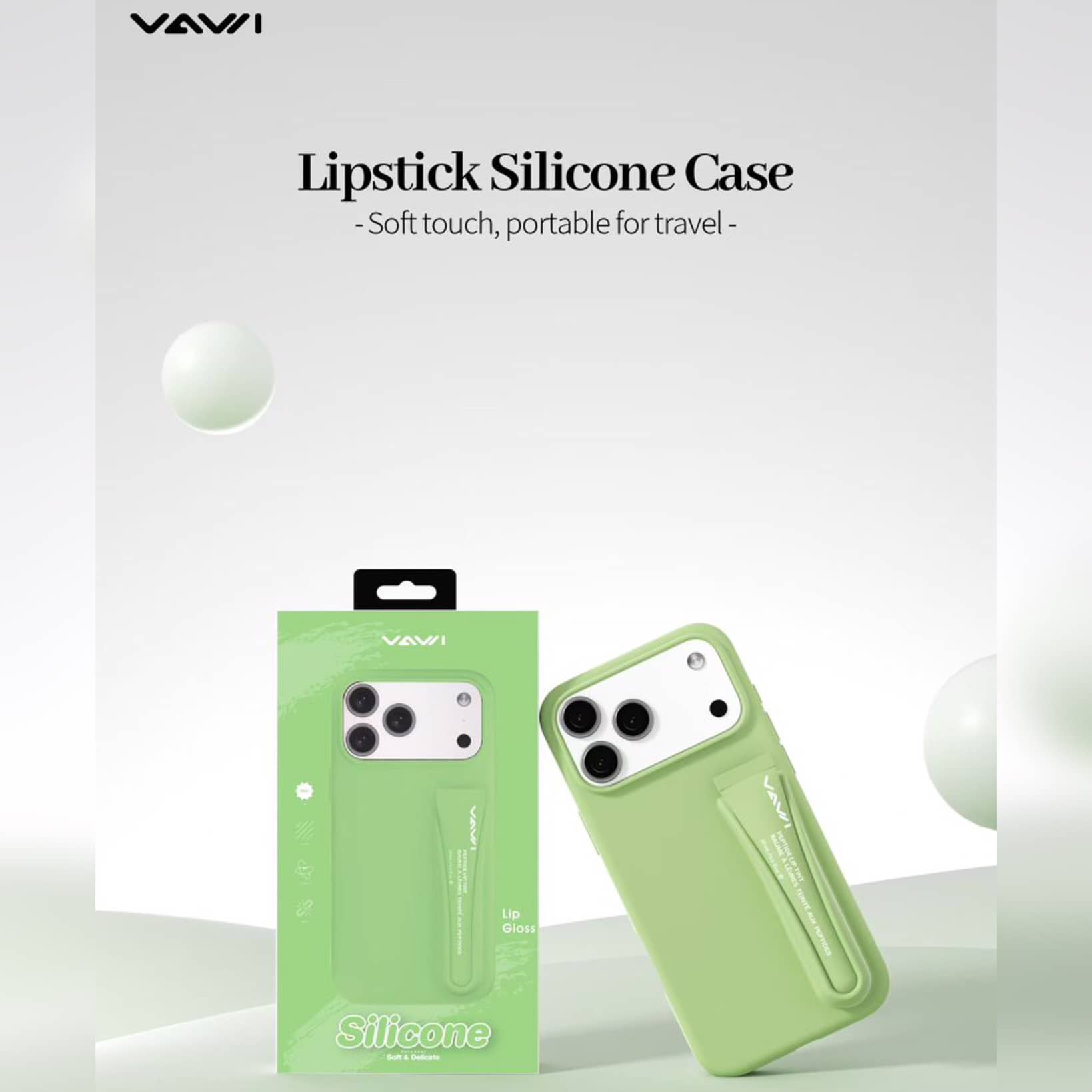 قاب واوی Vawi Lipstick Silicone Case سری 17 آیفون (بدون لیپ تینت) (GN796)