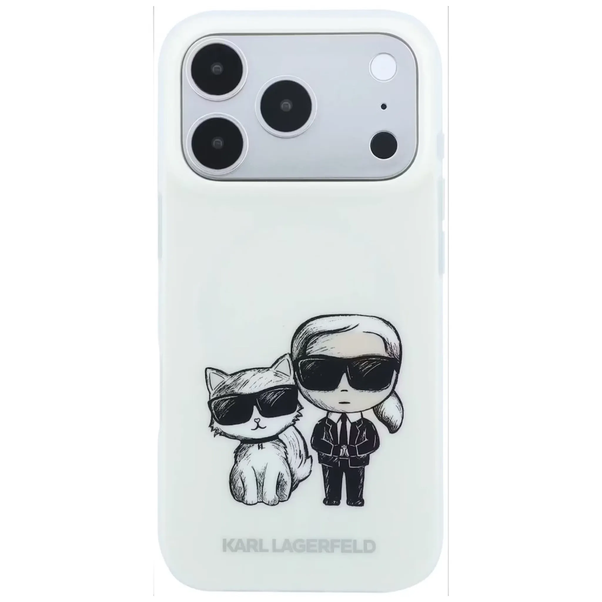 قاب کارل لاگرفلد Karl Lagerfel Smooth MagSafe Transparent Karl & Choupette Bodies Sketch (GN816)