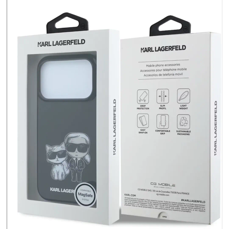 قاب کارل لاگرفلد Karl Lagerfel Smooth MagSafe Transparent Karl & Choupette Bodies Sketch (GN816)