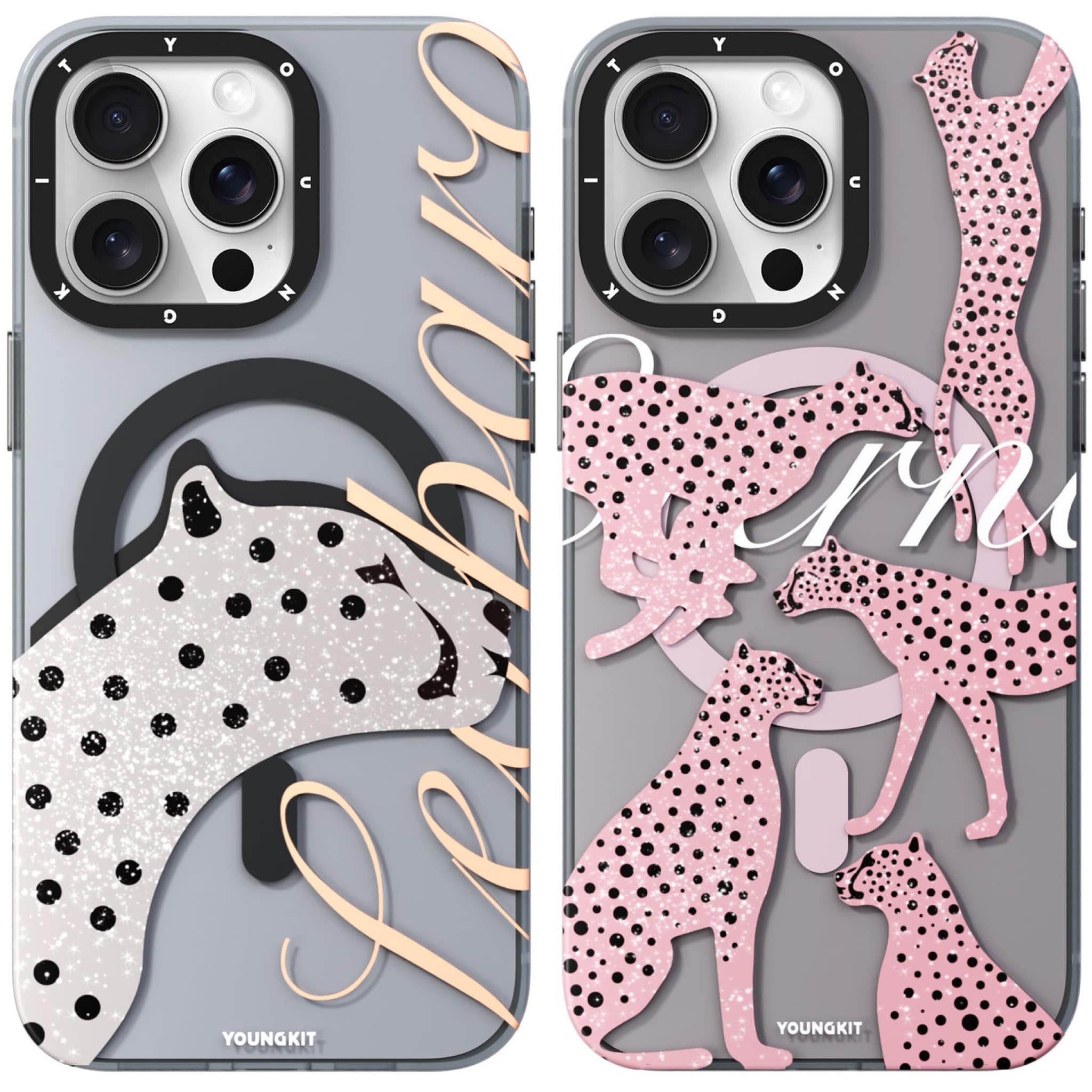 قاب یانگ کیت Youngkit Leopard+Glitter Magsafe Iphone (GN822)