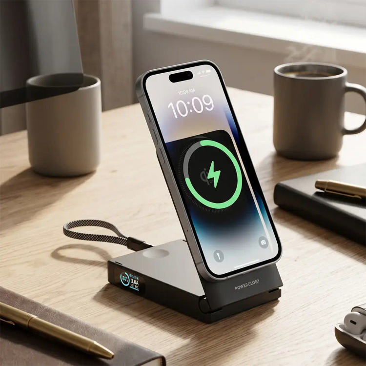 پاور بانک پاورولوژی Powerology FlipMag 10000MAH Magsafe Power Bank (GN826)
