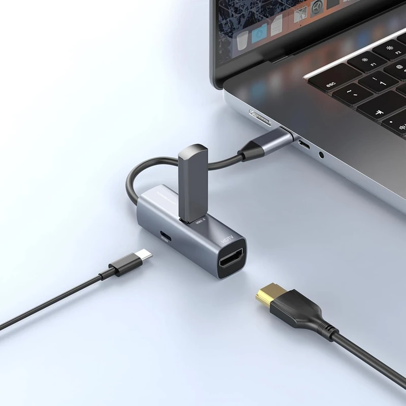 هاب تایپ سی پاورولوژی Powerology Aluminum Mini USB-C Hub (GN830)
