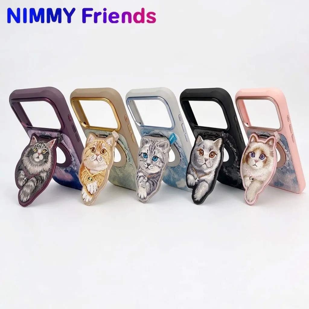 ست قاب و استند آینه دار نیمی Nimmy Magnetic Denim Fashion Series آیفون سری 17 & 18 (GN838)