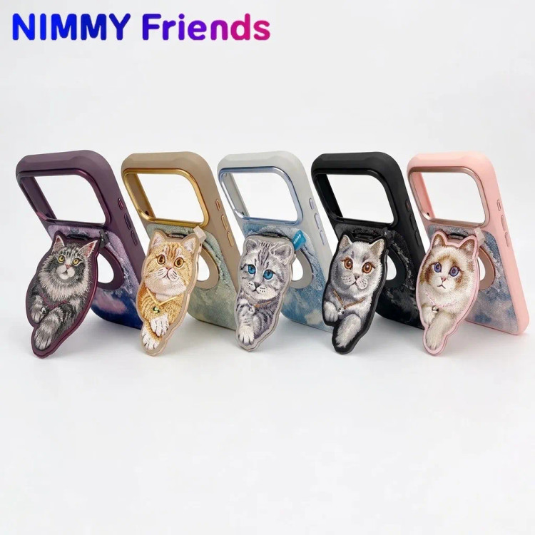 ست قاب و استند آینه دار نیمی Nimmy Magnetic Denim Fashion Series آیفون سری 17 & 18 (GN838)