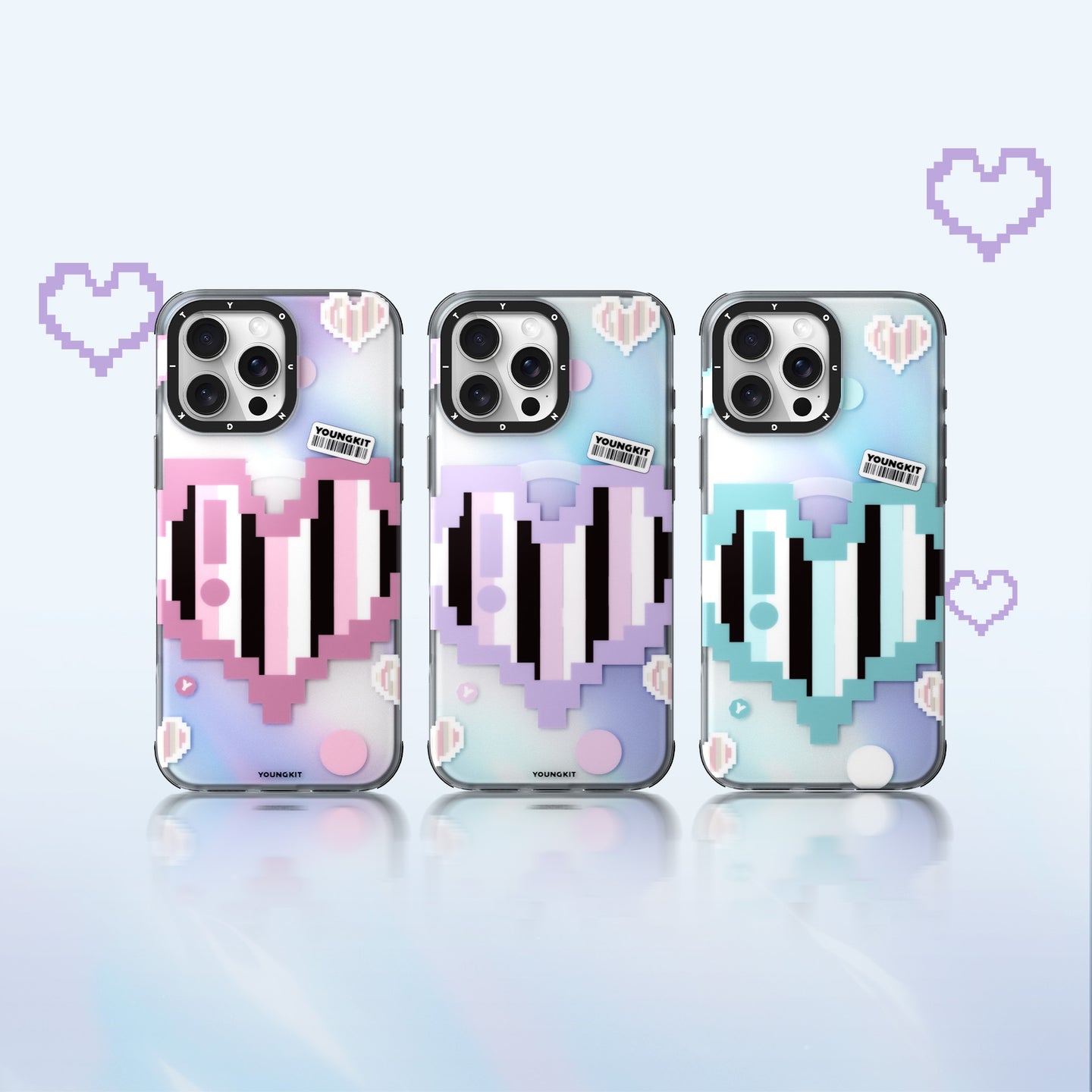 قاب یانگ کیت Youngkit Color Changing Pixel Heartbeat Iphone (GN841)