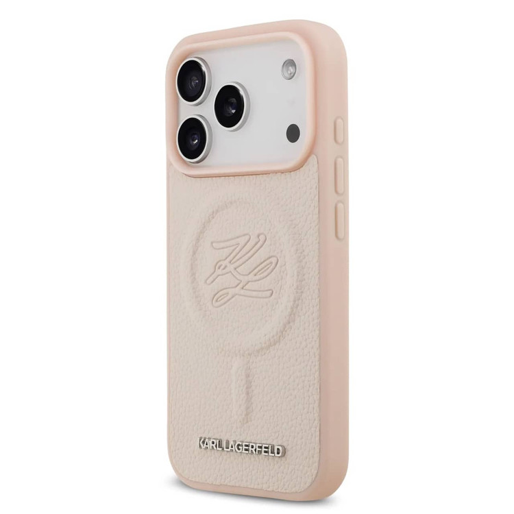 قاب کارل لاگرفلد Karl Lagerfeld چرمی با مگ سیف Iphone سری 17 (GN869)