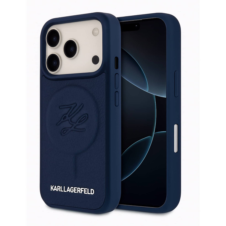 قاب کارل لاگرفلد Karl Lagerfeld چرمی با مگ سیف Iphone سری 17 (GN869)