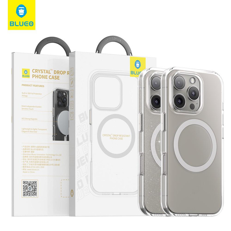 قاب بلو کریستالی شفاف Blueo Crystal Clear Pro Drop Resistant Phone Case Iphone (GN897)