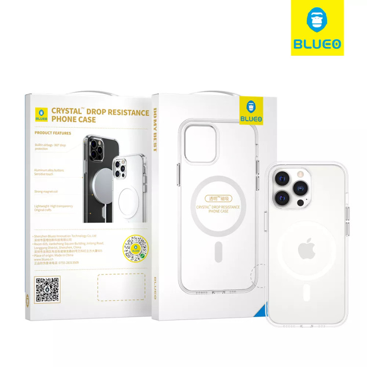 قاب بلو کریستالی شفاف Blueo Crystal Clear Pro Drop Resistant Phone Case Iphone (GN897)