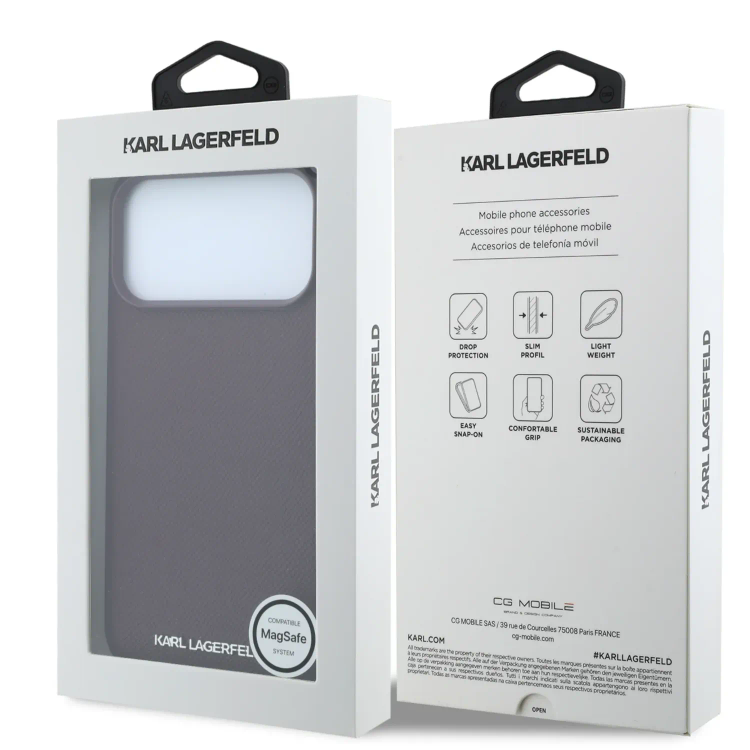 قاب کارل لاگرفلد Karl Lagerfel Grained MagSafe Cover with Elongated Logo (GN918)