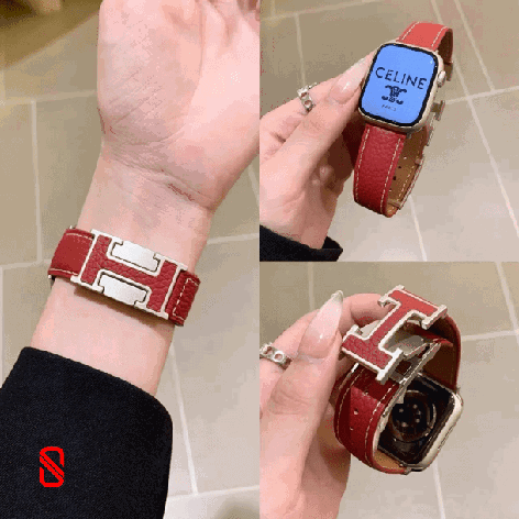 بند اپل واچ چرم قفل هرمس Hermes (GN942)