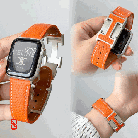 بند اپل واچ چرم قفل هرمس Hermes (GN942)