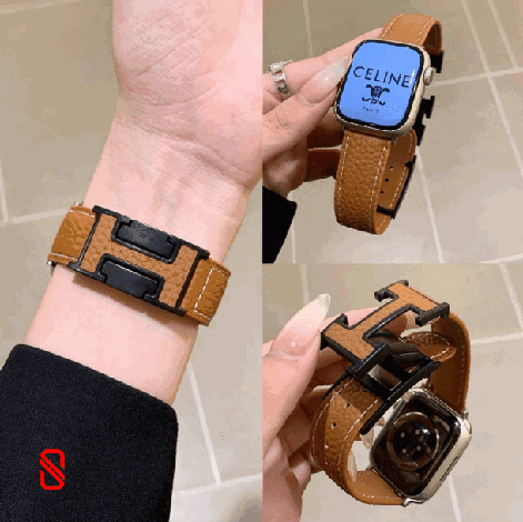 بند اپل واچ چرم قفل هرمس Hermes (GN942)