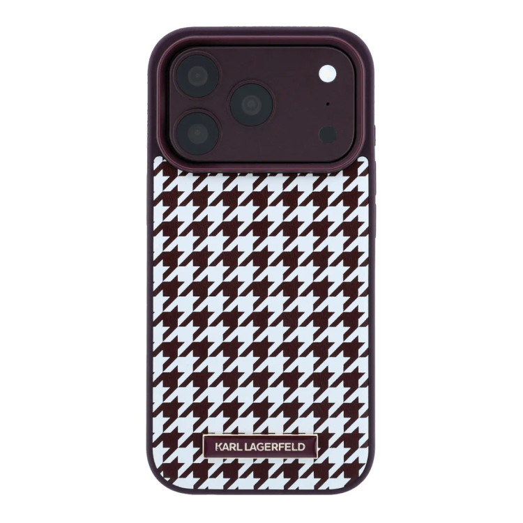 قاب کارل لاگرفلد Karl Lagerfel Smooth PU Magsafe Houndstooth With Resin Logo (GN1016)