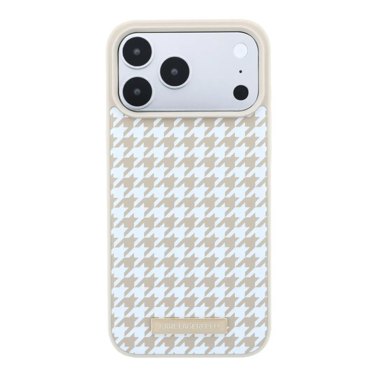قاب کارل لاگرفلد Karl Lagerfel Smooth PU Magsafe Houndstooth With Resin Logo (GN1016)