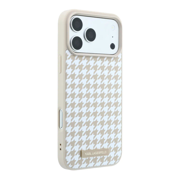 قاب کارل لاگرفلد Karl Lagerfel Smooth PU Magsafe Houndstooth With Resin Logo (GN1016)