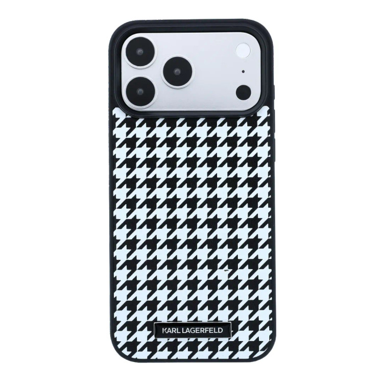 قاب کارل لاگرفلد Karl Lagerfel Smooth PU Magsafe Houndstooth With Resin Logo (GN1016)