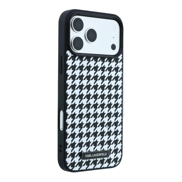 قاب کارل لاگرفلد Karl Lagerfel Smooth PU Magsafe Houndstooth With Resin Logo (GN1016)