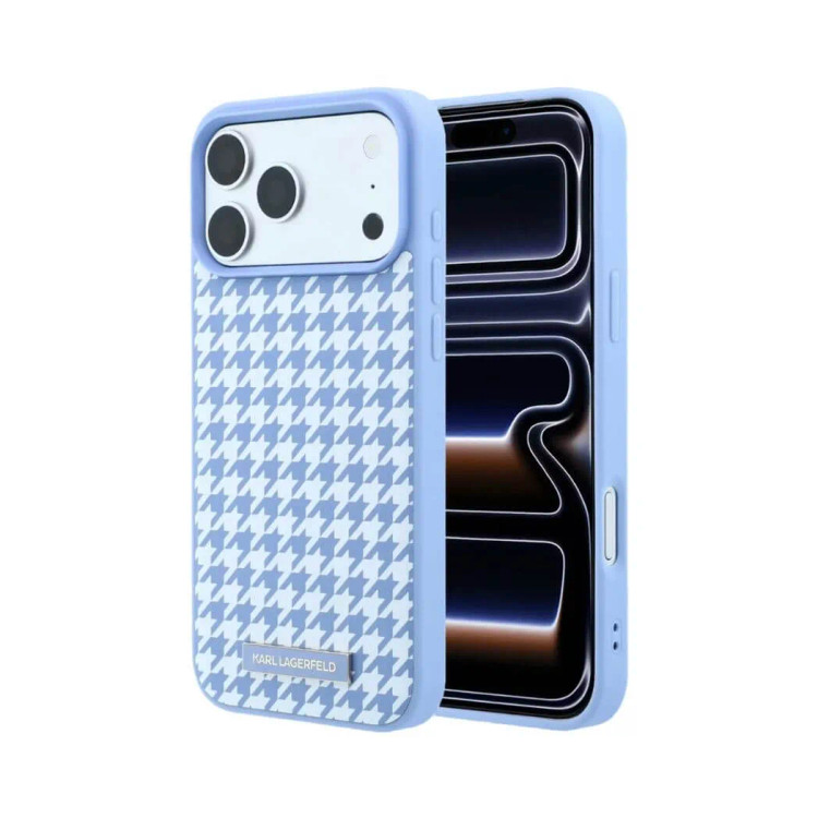 قاب کارل لاگرفلد Karl Lagerfel Smooth PU Magsafe Houndstooth With Resin Logo (GN1016)