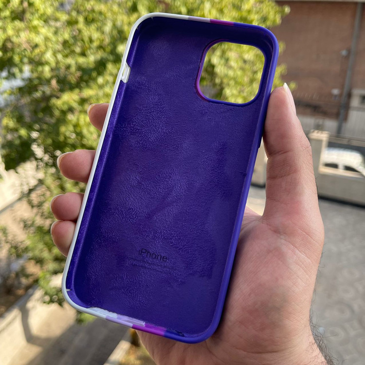 قاب سیلیکون رنگین کمانی بنفش iphone (GN1097)