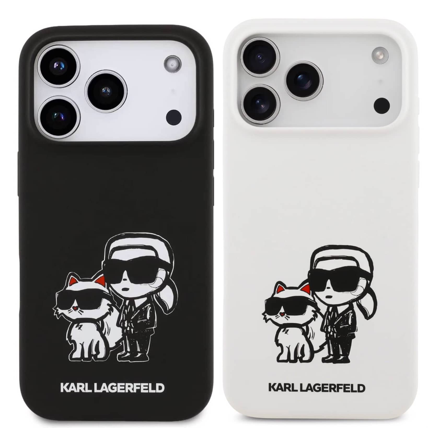قاب کارل لاگرفلد Karl Lagerfeld در کنار گربه مشکی Iphone سری 17 (GN1100)
