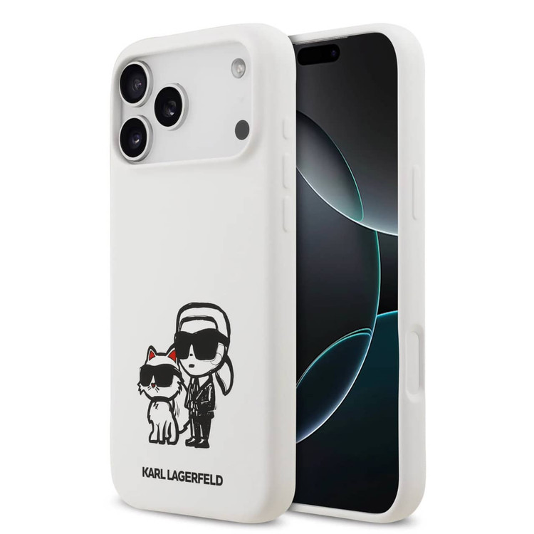 قاب کارل لاگرفلد Karl Lagerfeld در کنار گربه مشکی Iphone سری 17 (GN1100)